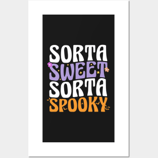 Sorta Sweet Sorta Spooky, Funny Mom Halloween, Flower Pumpkin Posters and Art